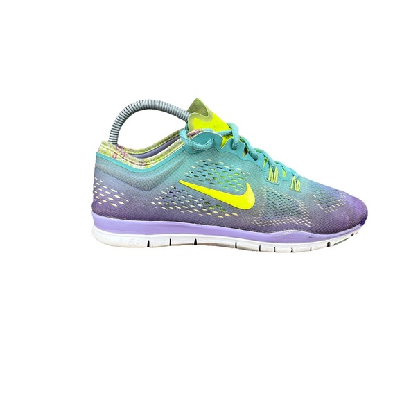 Nike Women's 7.5‎ Free 5.0 TR Fit Running Shoes Purple Green Athletic 629832-301 - Picture 1 of 12